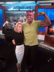 Jessica Holmes KTLA TV Anchor & TV Host with Hulk Holgan