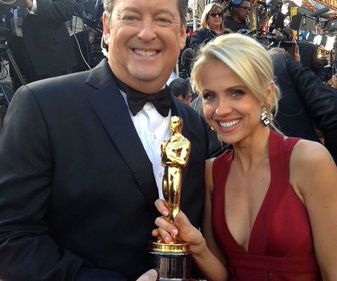 Oscars Red carpet - Jessica Holmes - KTLA TV Anchor & TV Host with Sam Rubin