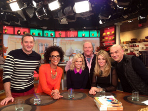 Jessica Holmes KTLA TV Anchor & TV Host with the cast of ABC's The Chew