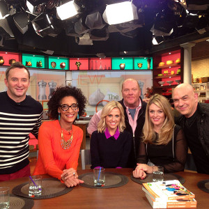 Jessica Holmes KTLA TV Anchor & TV Host with the cast of ABC's The Chew